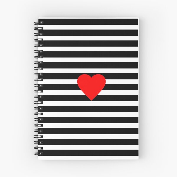 Item preview, Fine Black and White Stripes with Small Red Heart – Minimal Valentine Design designed and sold by InFrameVision.