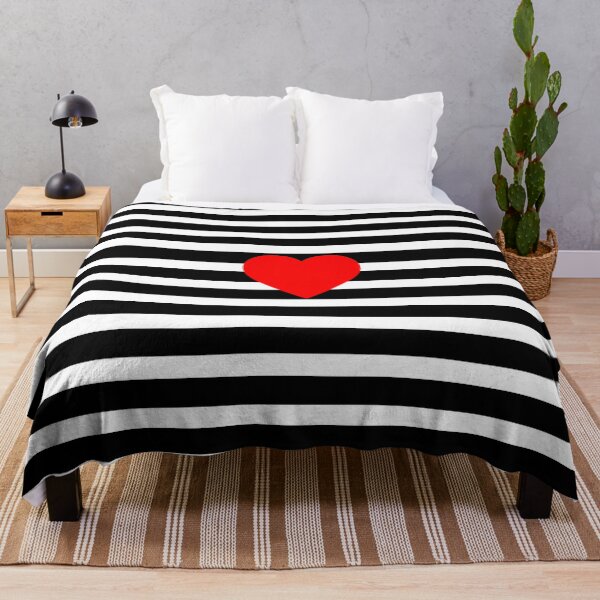 Item preview, Fine Black and White Stripes with Small Red Heart – Minimal Valentine Design designed and sold by InFrameVision.