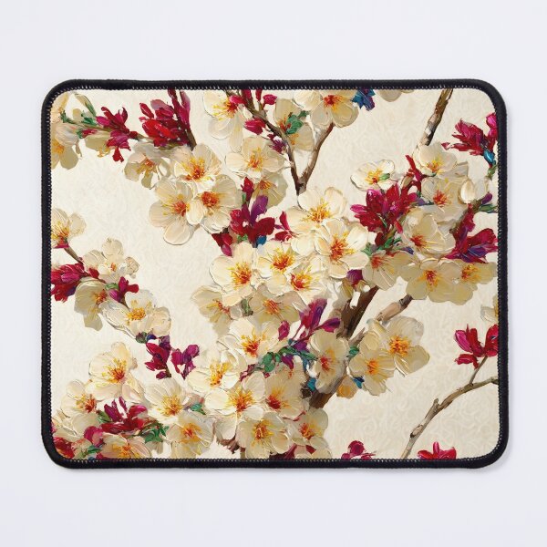 Item preview, Cream and Red Cherry Blossoms, Elegant Contemporary Art designed and sold by daila70.