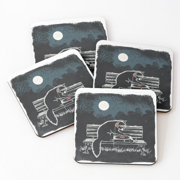 Item preview, Racoon bench party designed and sold by KitCatCards.