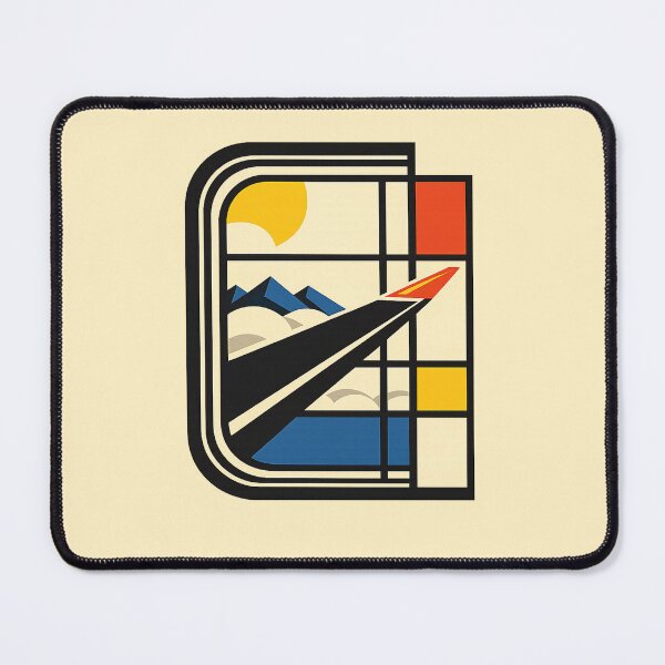 Item preview, Bauhaus Airplane Window Icon – Geometric Travel Art designed and sold by Planthem.