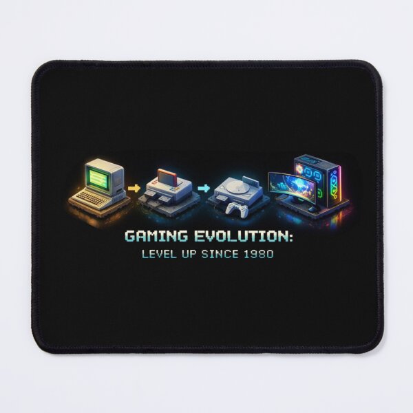 Item preview, Gaming Evolution History of Video Games Level Up Since 1980 Isometric Style designed and sold by JakubDesigns89.