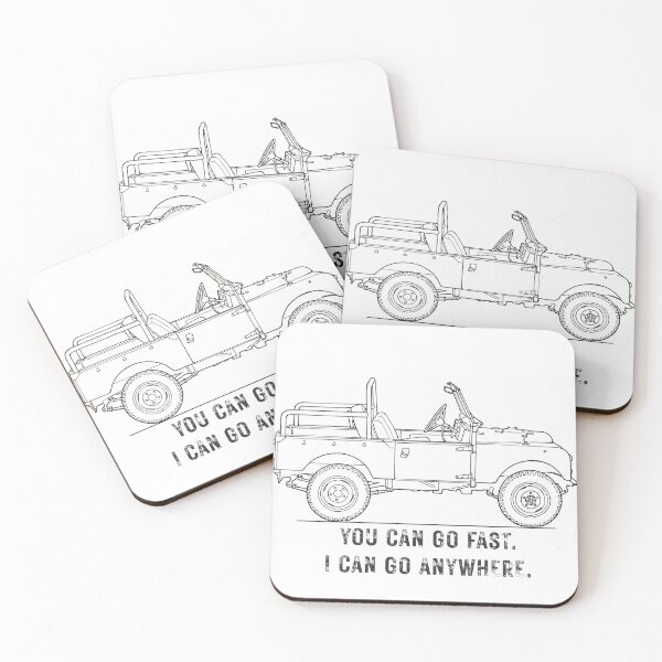 Item preview, You Can Go Fast I Can Go Anywhere - Vintage Series Landy 4x4 Line Art designed and sold by Marlienart.
