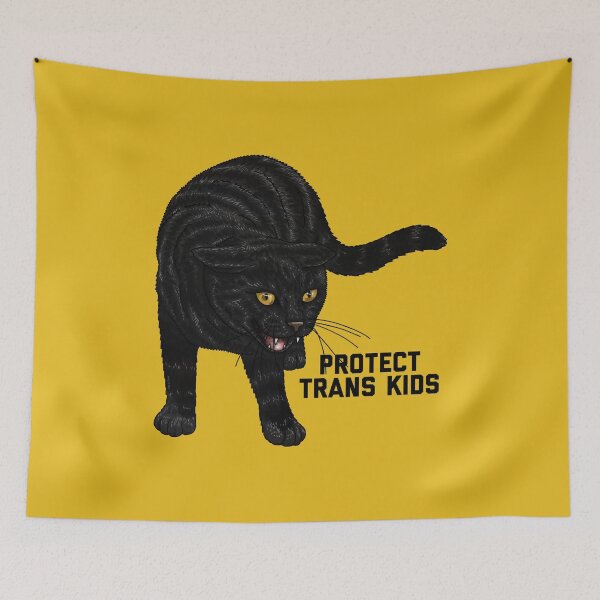 Item preview, Protect Trans Kids Angry Cat designed and sold by Art by Veya.