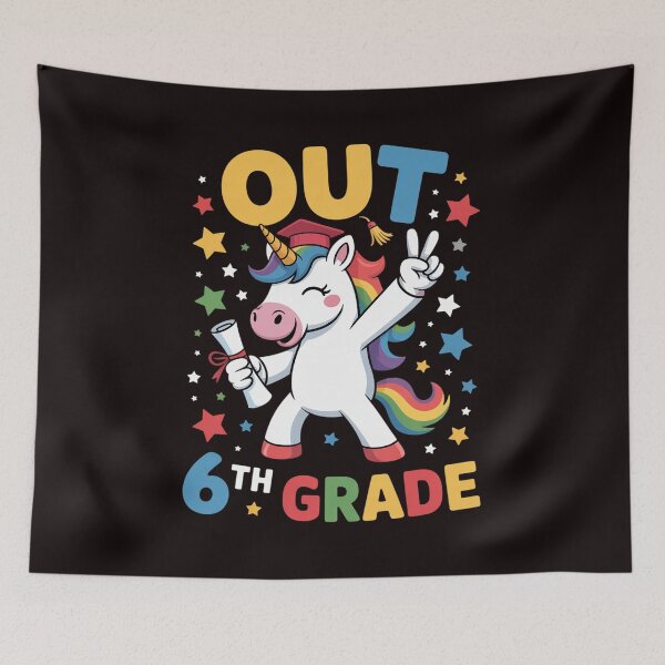 Item preview, Peace Hand Out 6th Grade Graduation Unicorn Class Of 2026 designed and sold by lavethediso.