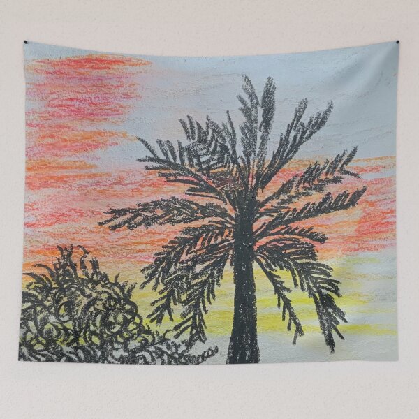 Item preview, Palm Tree At Sunrise designed and sold by pinkyjainpan.