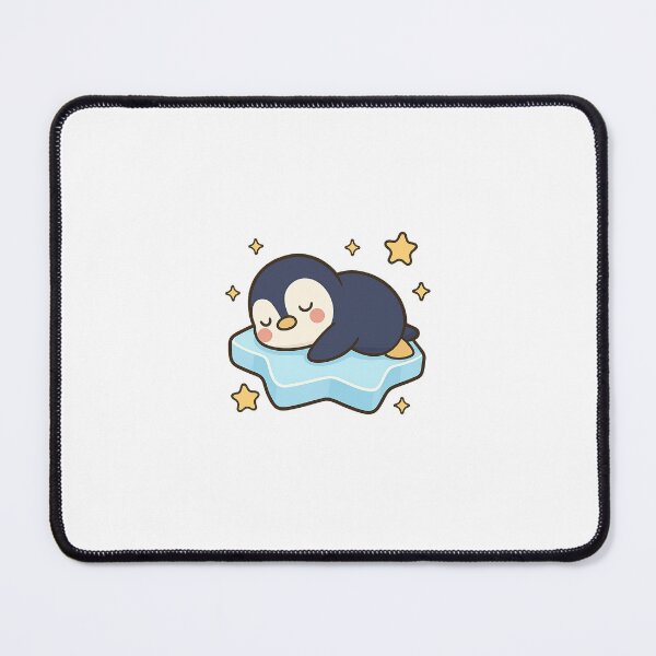 Item preview, Sleepy Penguin on Ice-Star Pillow designed and sold by CalmCraft Art.