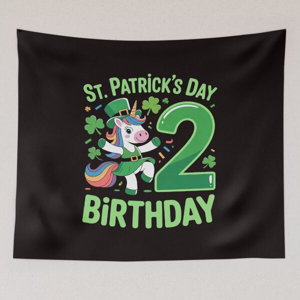 Item preview, St Patricks Day 2nd Birthday 2026 Unicorn Dabbing Shamrock designed and sold by lavethediso.