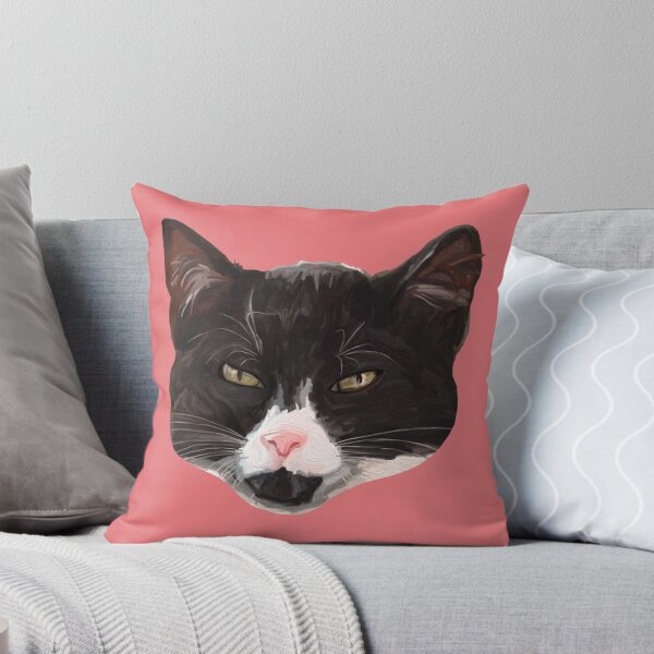 Item preview, Cute Black and White Tuxedo Cat Portrait  designed and sold by Deborah Camp.