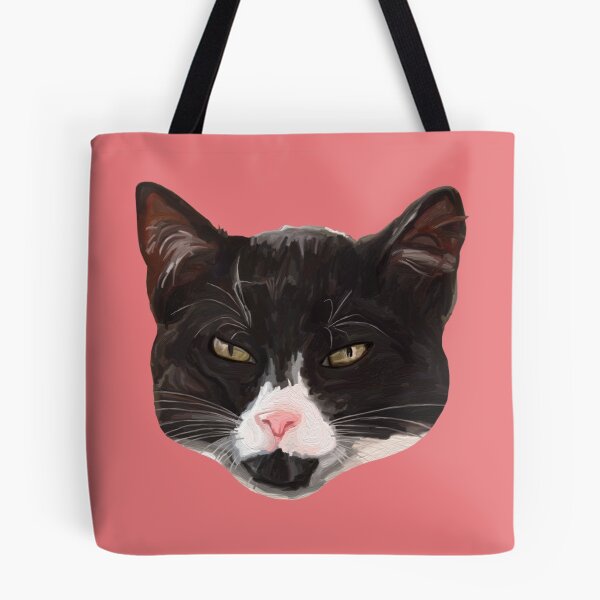 Item preview, Cute Black and White Tuxedo Cat Portrait  designed and sold by Deborah Camp.