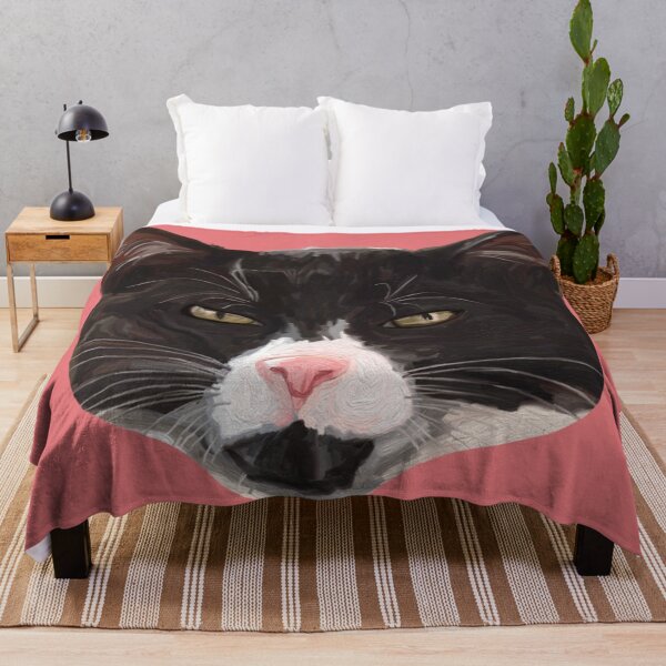 Item preview, Cute Black and White Tuxedo Cat Portrait designed and sold by Deborah Camp.