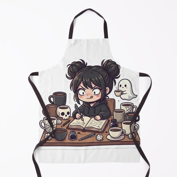 Item preview, Cute Goth Girl Caffeine Addict Writing Journal Cozy Dark Aesthetic designed and sold by StickyGuys.