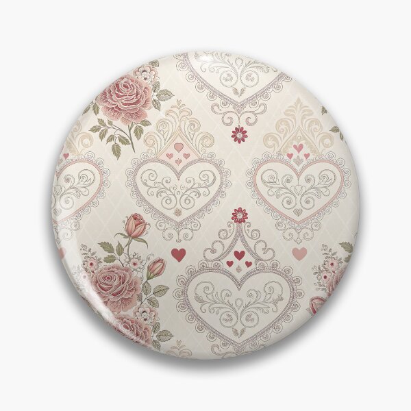 Item preview, Lace & Bloom – Hearts, Roses & Vintage Grace designed and sold by PatternFlux.