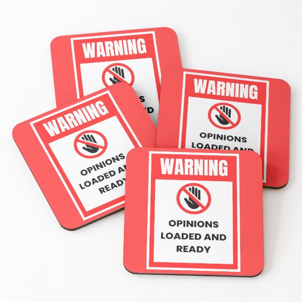 Item preview, Hazard Warning "Opinions Loaded And Ready", Bigger, bolder you designed and sold by digitalbitcraft.