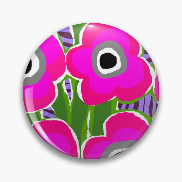 Item preview, Big Bold Modern Maxi Flowers in Neon Pink and Green designed and sold by Deutschic.