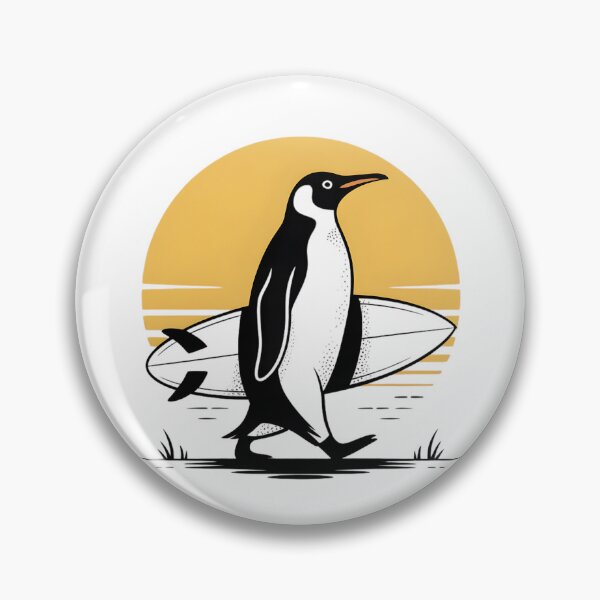 Item preview, Women's Penguin Surfer at Sunset, Funny Surfing Retro Animal Art designed and sold by faridman.