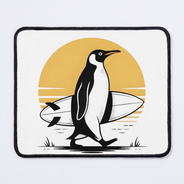 Item preview, Women's Penguin Surfer at Sunset, Funny Surfing Retro Animal Art designed and sold by faridman.