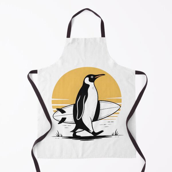 Item preview, Women's Penguin Surfer at Sunset, Funny Surfing Retro Animal Art designed and sold by faridman.