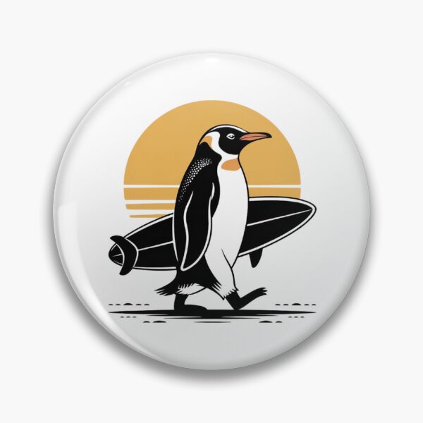 Item preview, Women's Penguin Surfer at Sunset, Funny Surfing Retro Animal Art designed and sold by faridman.