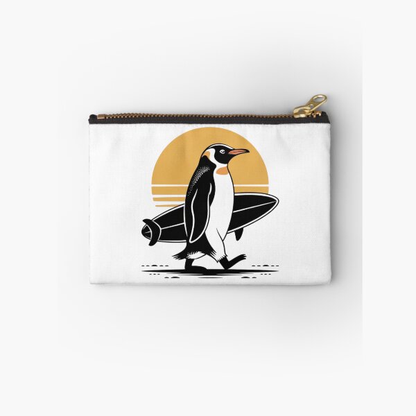 Item preview, Women's Penguin Surfer at Sunset, Funny Surfing Retro Animal Art designed and sold by faridman.
