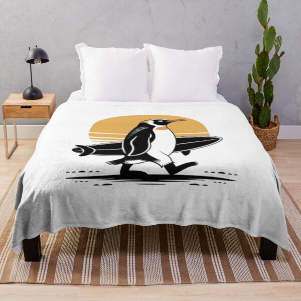 Item preview, Women's Penguin Surfer at Sunset, Funny Surfing Retro Animal Art designed and sold by faridman.