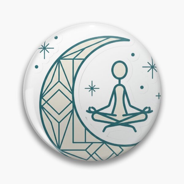 Item preview, Neo Deco Celestial Stickman Meditating Zen Goth Aesthetic Teal designed and sold by StickyGuys.