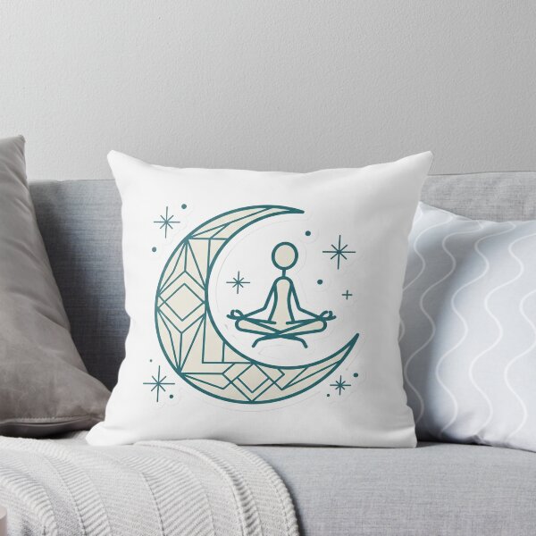 Item preview, Neo Deco Celestial Stickman Meditating Zen Goth Aesthetic Teal designed and sold by StickyGuys.