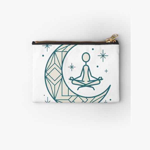 Item preview, Neo Deco Celestial Stickman Meditating Zen Goth Aesthetic Teal designed and sold by StickyGuys.