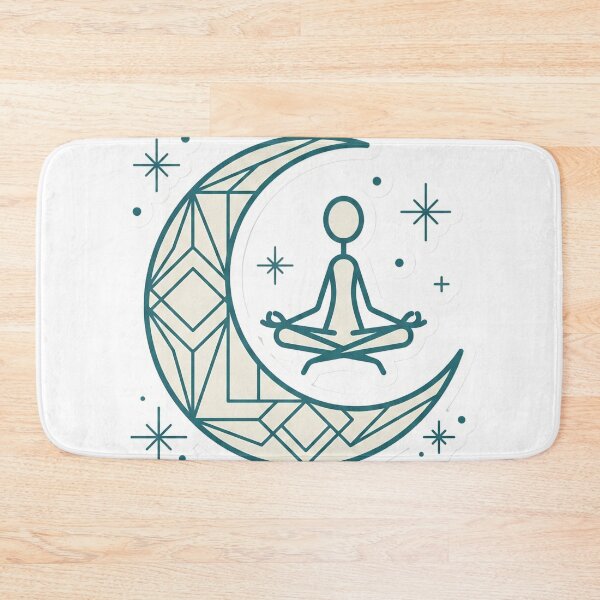 Item preview, Neo Deco Celestial Stickman Meditating Zen Goth Aesthetic Teal designed and sold by StickyGuys.