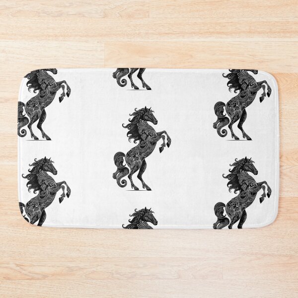 Item preview, Black swirly horse designed and sold by MendaciousMina.