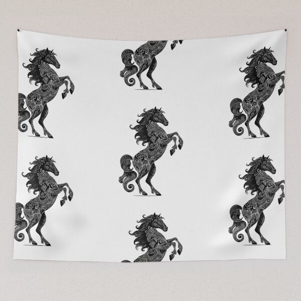 Item preview, Black swirly horse designed and sold by MendaciousMina.