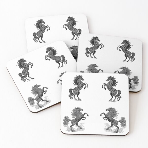 Item preview, Black swirly horses pack designed and sold by MendaciousMina.