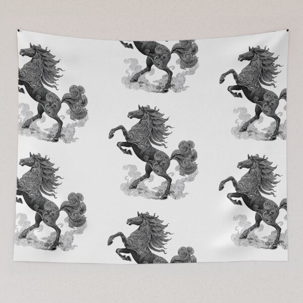 Item preview, Black swirly horse designed and sold by MendaciousMina.