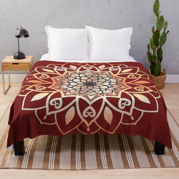 Item preview, Oriental Copper Floral Mandala – Zen Spiritual Art in Warm & Natural Tones designed and sold by Faellustra.