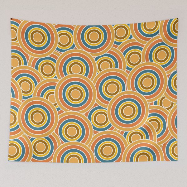 Item preview, Retro 70s Concentric Circles Pattern - Mid Century Modern Groovy Geometric Art designed and sold by DeeLulu.
