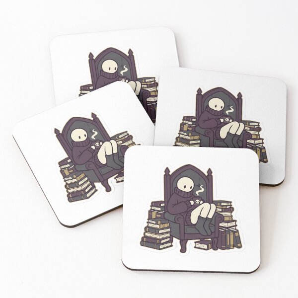 Item preview, Cozy Goth Stickman Reader Dark Academia Aesthetic Midnight Plum & Gold designed and sold by StickyGuys.