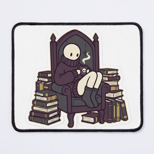 Item preview, Cozy Goth Stickman Reader Dark Academia Aesthetic Midnight Plum & Gold designed and sold by StickyGuys.