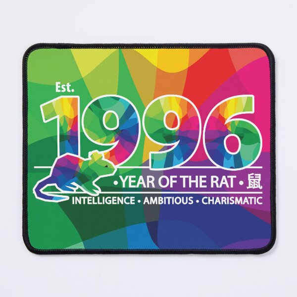 Item preview, Birthday Established 1996 Happy Year of The Rat Chinese Zodiac designed and sold by PCStudio57.