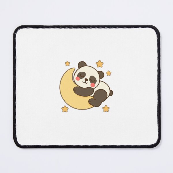 Item preview, Sleepy Panda Hugging Moon Pillow designed and sold by CalmCraft Art.