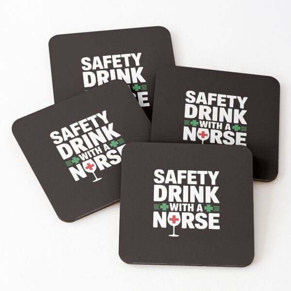 Item preview, St. Patrick's Day Nurse Shamrock Safety First Wine designed and sold by MichaelStalkas.