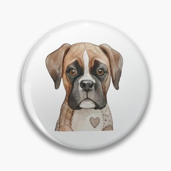 Item preview, Boxer Dog Puppy Watercolor Illustration designed and sold by hexenor.