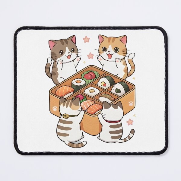 Item preview, cat japan Playful cats surrounding a bento box designed and sold by Uglyandcute.