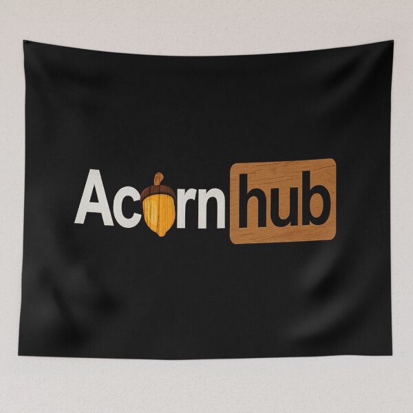 Item preview, Acornhub – Cheeky Nutty Parody Logo designed and sold by SecretSquirrellDesigns.