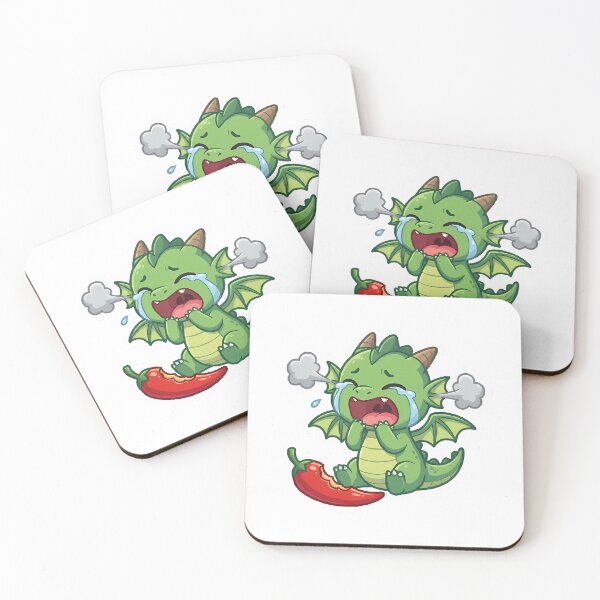Item preview, Baby dragon crying because of a hot chili pepper designed and sold by Stickers à gogo.