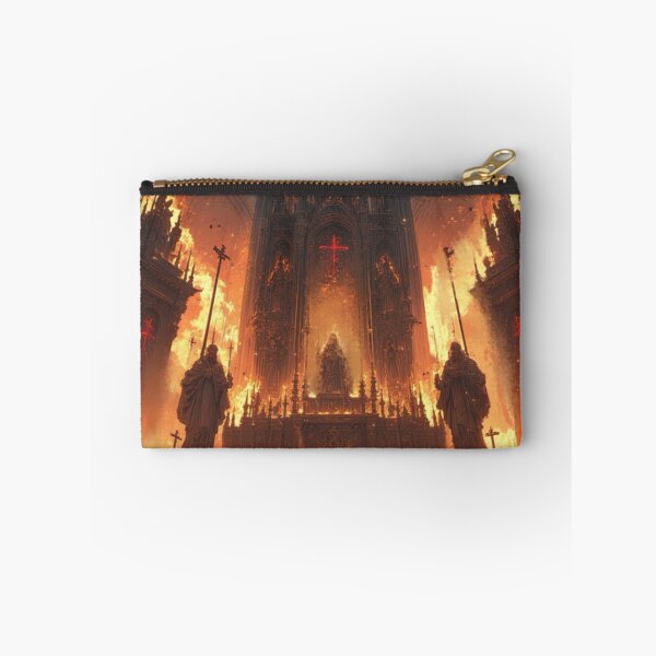 Item preview, Dark Fantasy Castle Art - Cathedral of Flames - Gothic Architecture designed and sold by TXBloodMNY2024.