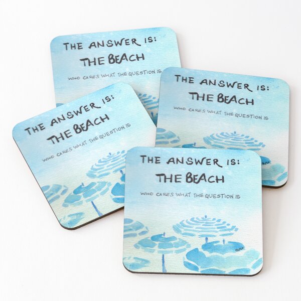 Item preview, The Answer Is the Beach–Watercolor Coastal Art designed and sold by InspirationsSP.