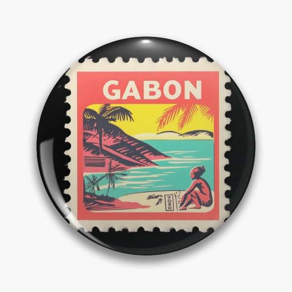 Item preview, Vintage Gabon Postage Stamp Art - Tropical Atlantic Coast & Palms designed and sold by tiigerdad.
