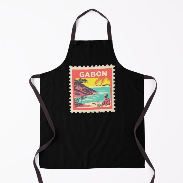 Item preview, Vintage Gabon Postage Stamp Art - Tropical Atlantic Coast & Palms designed and sold by tiigerdad.