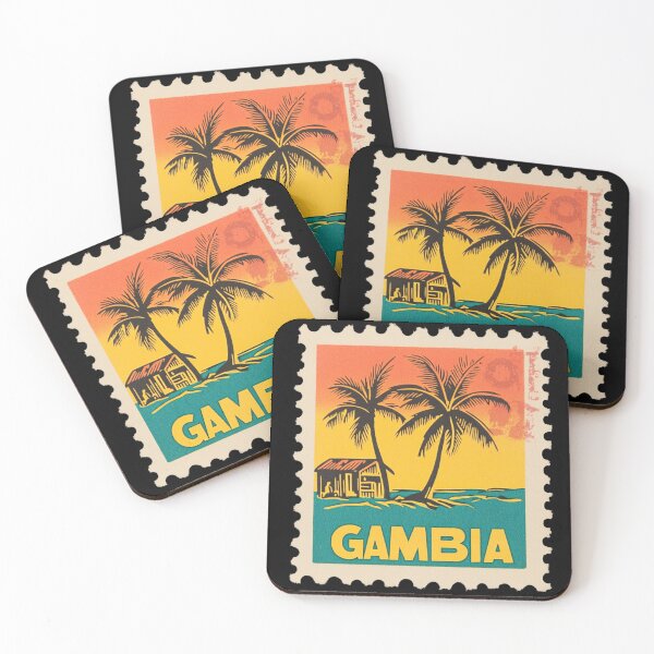 Item preview, Vintage Gambia Postage Stamp Art - Tropical Riverine Paradise designed and sold by tiigerdad.