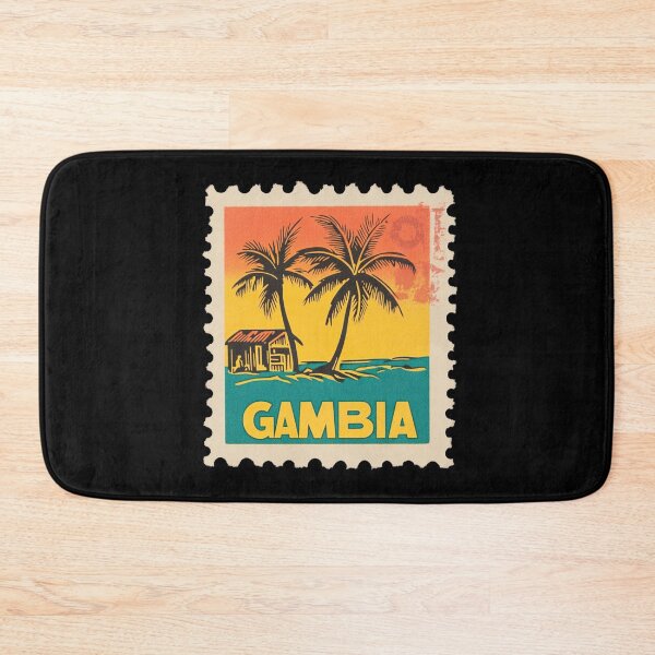 Item preview, Vintage Gambia Postage Stamp Art - Tropical Riverine Paradise designed and sold by tiigerdad.